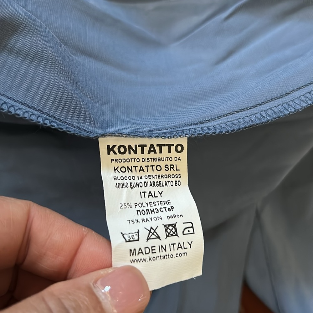 Kontatto Made In Italy NWT Blue Button Down Dress Knee Length Size S - Picture 8 of 8